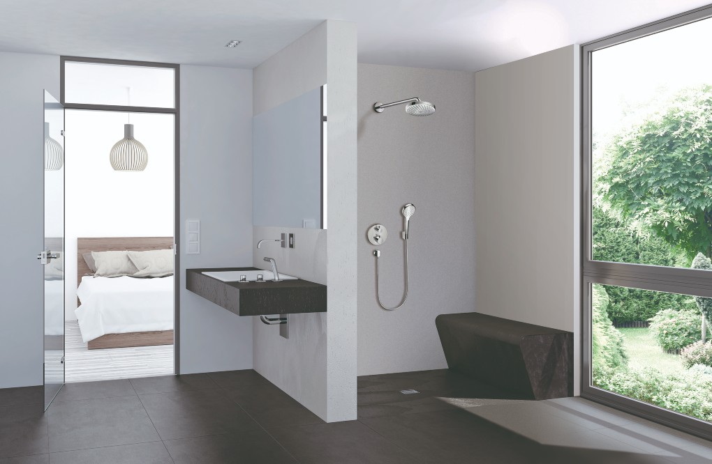 CLOISON MODULAIRE WEDI AVEC I-BOX UNIVERSAL HANSGROHE : L’innovation destinée à faciliter l’installation d’une douche avec robinetterie encastrée